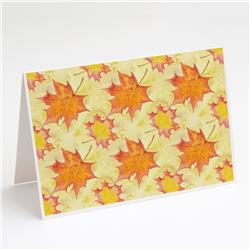Fall Leaves Scattered Greeting Cards & Envelopes - Pack of 8