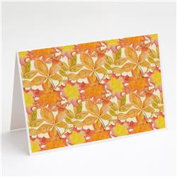 Fall Leaves Watercolor Greeting Cards & Envelopes - Pack of 8