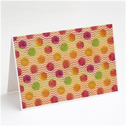 BB7514GCA7P Watercolor Rainbow Dots & Sqiggles Greeting Cards & Envelopes - Pack of 8