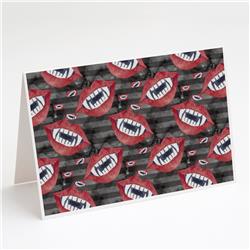 Watecolor Halloween Vampire Teeth Greeting Cards & Envelopes - Pack of 8