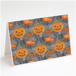 Watecolor Halloween Pumpkins Greeting Cards & Envelopes - Pack of 8