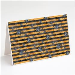 Watecolor Halloween Spiders Greeting Cards & Envelopes - Pack of 8
