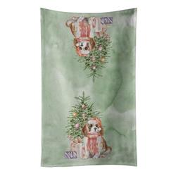 25 x 15 in. Unisex Christmas Cavalier Spaniel Bleheim Puppy Kitchen Towel, Multi Color