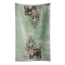 25 x 15 in. Unisex Christmas English Cocker Spaniel Black Kitchen Towel, Multi Color