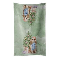 25 x 15 in. Unisex Christmas English Cocker Spaniel Tan Kitchen Towel, Multi Color