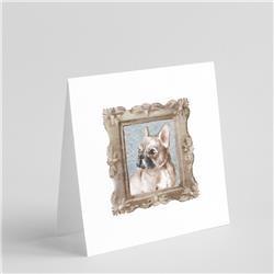 CK8343GC55 5 x 5 in. Unisex French Bulldog Fawn Side View Square Greeting Cards & Envelopes, Multi Color - Pack of 8