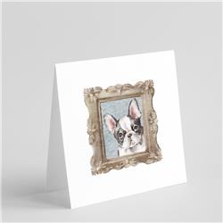 CK8344GC55 5 x 5 in. Unisex French Bulldog Black & White Square Greeting Cards & Envelopes, Multi Color - Pack of 8