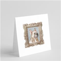 CK8346GC55 5 x 5 in. Unisex French Bulldog Fawn Side View Square Greeting Cards & Envelopes, Multi Color - Pack of 8