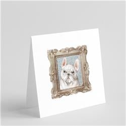 CK8347GC55 5 x 5 in. Unisex French Bulldog White Square Greeting Cards & Envelopes, Multi Color - Pack of 8