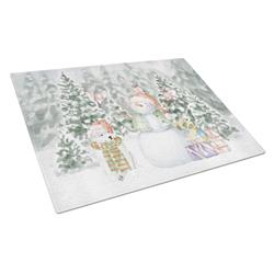 CK8046LCB 15 x 12 in. Unisex Samoyed Puppy with Christmas Presents Glass Cutting Board, Multi Color - Large