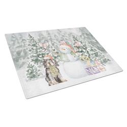 CK8061LCB 15 x 12 in. Unisex Cocker Spaniel Black & Tan with Christmas Presents Glass Cutting Board, Multi Color - Large