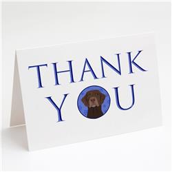 CK9042GCA7P 5 x 7 in. Unisex Labrador Retriever Chocolate No.2 Thank You Greeting Cards & Envelopes, Multi Color - Pack of 8