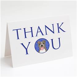 5 x 7 in. Unisex Pit Bull Blue No.2 Thank You Greeting Cards & Envelopes, Multi Color - Pack of 8