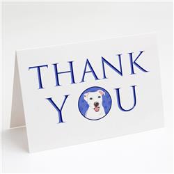 CK9072GCA7P 5 x 7 in. Unisex Pit Bull White No.1 Thank You Greeting Cards & Envelopes, Multi Color - Pack of 8