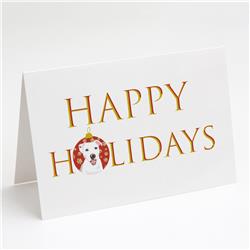 5 x 7 in. Unisex Pit Bull White No.1 Happy Holidays Greeting Cards & Envelopes, Multi Color - Pack of 8
