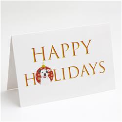 5 x 7 in. Unisex Pit Bull White No.3 Happy Holidays Greeting Cards & Envelopes, Multi Color - Pack of 8