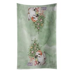 25 x 15 in. Unisex Christmas Australian Shepherd Hi Five Kitchen Towel, Multi Color
