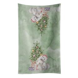 25 x 15 in. Unisex Christmas Samoyed Caught Up Kitchen Towel, Multi Color