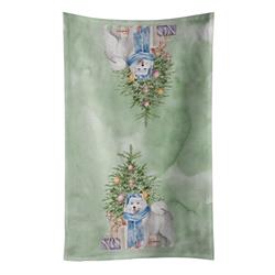 25 x 15 in. Unisex Christmas Samoyed No.2 Kitchen Towel, Multi Color