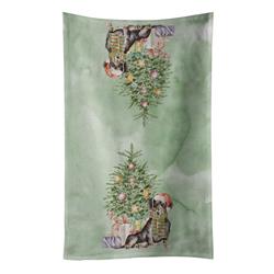 25 x 15 in. Unisex Christmas Dachshund Black & Tan Kitchen Towel, Multi Color