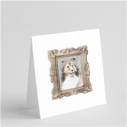 5 x 5 in. Unisex Sheltie Sable Side View 2 Square Greeting Cards & Envelopes, Multi Color - Pack of 8