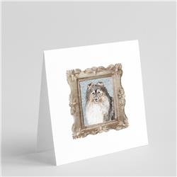5 x 5 in. Unisex Sheltie Sable Front View 2 Square Greeting Cards & Envelopes, Multi Color - Pack of 8