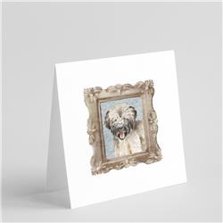 CK8528GC55 5 x 5 in. Unisex Briard Tawny Puppy Smile Square Greeting Cards & Envelopes, Multi Color - Pack of 8