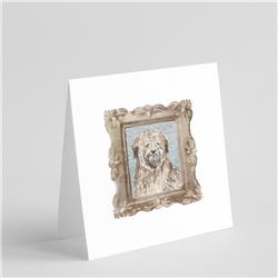 CK8530GC55 5 x 5 in. Unisex Briard Tawny Black Front View Square Greeting Cards & Envelopes, Multi Color - Pack of 8