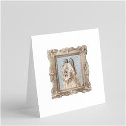 CK8531GC55 5 x 5 in. Unisex Briard Tawny Side View Smile Square Greeting Cards & Envelopes, Multi Color - Pack of 8