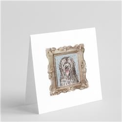 CK8532GC55 5 x 5 in. Unisex Briard Black Smile Square Greeting Cards & Envelopes, Multi Color - Pack of 8