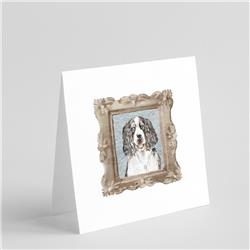 CK8542GC55 5 x 5 in. Unisex English Springer Spaniel Tricolor Smile Square Greeting Cards & Envelopes, Multi Color - Pack of 8