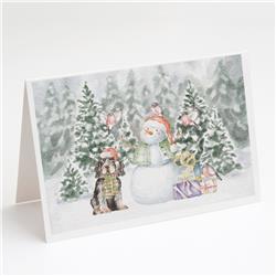 CK8061GCA7P 5 x 7 in. Unisex Cocker Spaniel Black & Tan with Christmas Presents Greeting Cards & Envelopes, Multi Color - Pack of 8