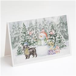 CK8064GCA7P 5 x 7 in. Unisex Cocker Spaniel Black with Christmas Presents Greeting Cards & Envelopes, Multi Color - Pack of 8