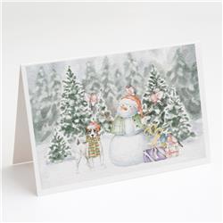 CK8070GCA7P 5 x 7 in. Unisex Jack Russell Terrier Tricolor with Christmas Presents Greeting Cards & Envelopes, Multi Color - Pack of 8