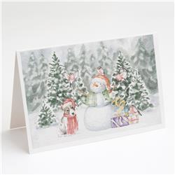 CK8072GCA7P 5 x 7 in. Unisex Jack Russell Terrier Puppy with Christmas Presents Greeting Cards & Envelopes, Multi Color - Pack of 8
