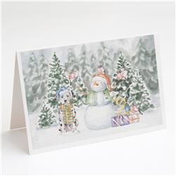 CK8078GCA7P 5 x 7 in. Unisex Dalmatian with Christmas Presents Greeting Cards & Envelopes, Multi Color - Pack of 8