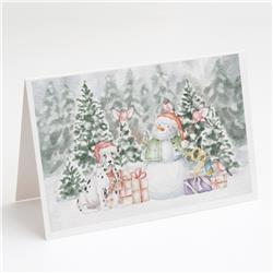 CK8079GCA7P 5 x 7 in. Unisex Dalmatian Puppy with Christmas Presents Greeting Cards & Envelopes, Multi Color - Pack of 8