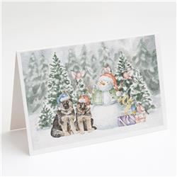 CK8080GCA7P 5 x 7 in. Unisex German Shepherd Puppy Duo with Christmas Presents Greeting Cards & Envelopes, Multi Color - Pack of 8