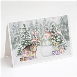 5 x 7 in. Unisex German Shepherd with Christmas Presents Greeting Cards & Envelopes, Multi Color - Pack of 8