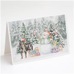 CK8082GCA7P 5 x 7 in. Unisex Rottweiler Standing with Christmas Presents Greeting Cards & Envelopes, Multi Color - Pack of 8