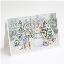 CK8085GCA7P 5 x 7 in. Unisex Labrador Retriever Yellow with Christmas Presents Greeting Cards & Envelopes, Multi Color - Pack of 8