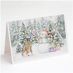 CK8087GCA7P 5 x 7 in. Unisex Boxer Fawn with Christmas Presents Greeting Cards & Envelopes, Multi Color - Pack of 8