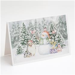CK8092GCA7P 5 x 7 in. Unisex Sheltie & Shetland Sheepdog Blue Merle with Christmas Presents Greeting Cards & Envelopes, Multi Color - Pack of 8