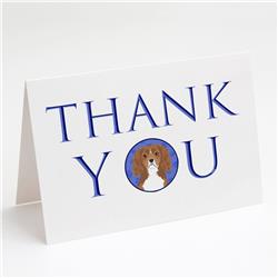 CK9035GCA7P 5 x 7 in. Unisex Cavalier King Charles Spaniel Ruby Thank You Greeting Cards & Envelopes, Multi Color - Pack of 8