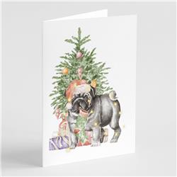 CK8232GCA7P 5 x 7 in. Unisex Christmas Black Pug No.2 Greeting Cards & Envelopes, Multi Color - Pack of 8