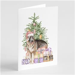 CK8237GCA7P 5 x 7 in. Unisex Christmas German Shepherd Greeting Cards & Envelopes, Multi Color - Pack of 8