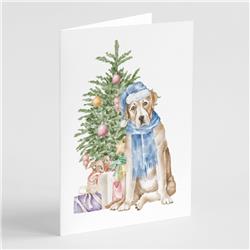 CK8241GCA7P 5 x 7 in. Unisex Christmas Yellow Labrador Retriever Greeting Cards & Envelopes, Multi Color - Pack of 8
