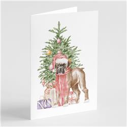 CK8242GCA7P 5 x 7 in. Unisex Christmas Boxer Puppy Greeting Cards & Envelopes, Multi Color - Pack of 8