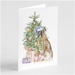 CK8243GCA7P 5 x 7 in. Unisex Christmas Boxer Greeting Cards & Envelopes, Multi Color - Pack of 8
