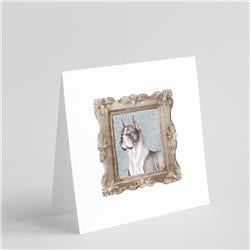 CK8483GC55 5 x 5 in. Unisex Boxer Cropped Ears Square Greeting Cards & Envelopes, Multi Color - Pack of 8